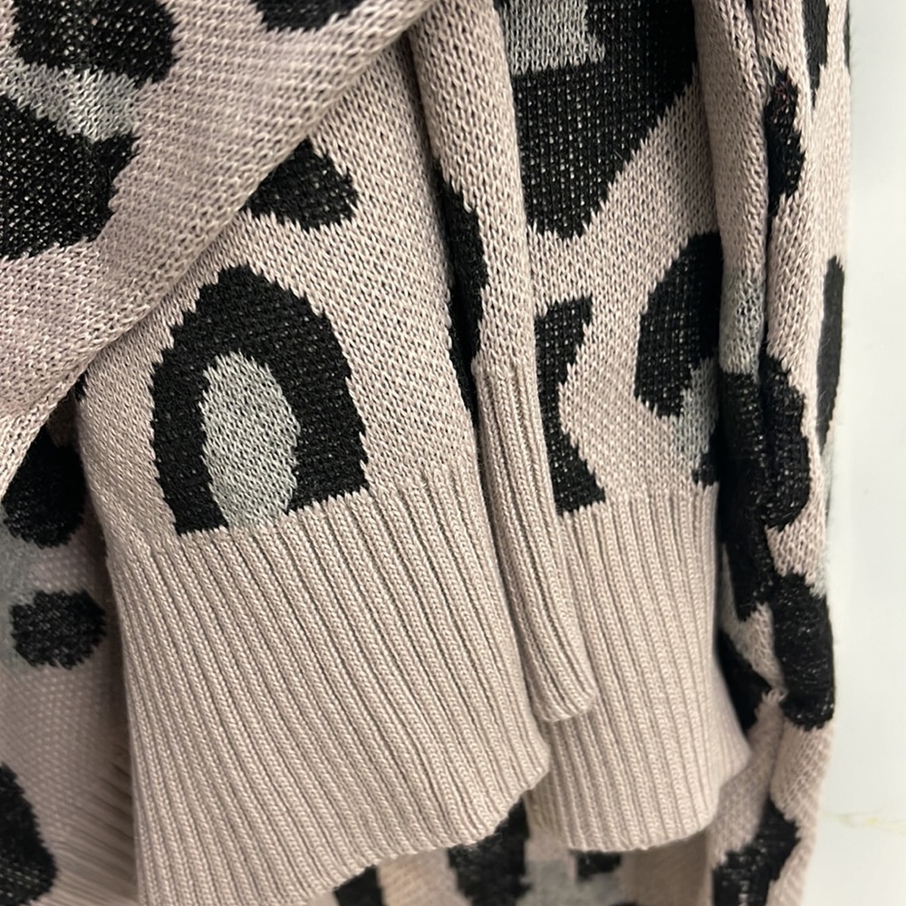 Sale! Leopard V Neck Sweater in Taupe - Picture 7 of 7